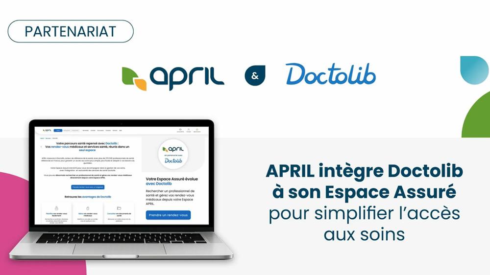 Visuel APRIL intègre Doctolib à son espace assuré pour simplifier l’accès aux soins